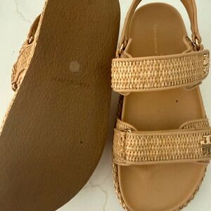 Tory Burch Tan Woven Strap Sandals